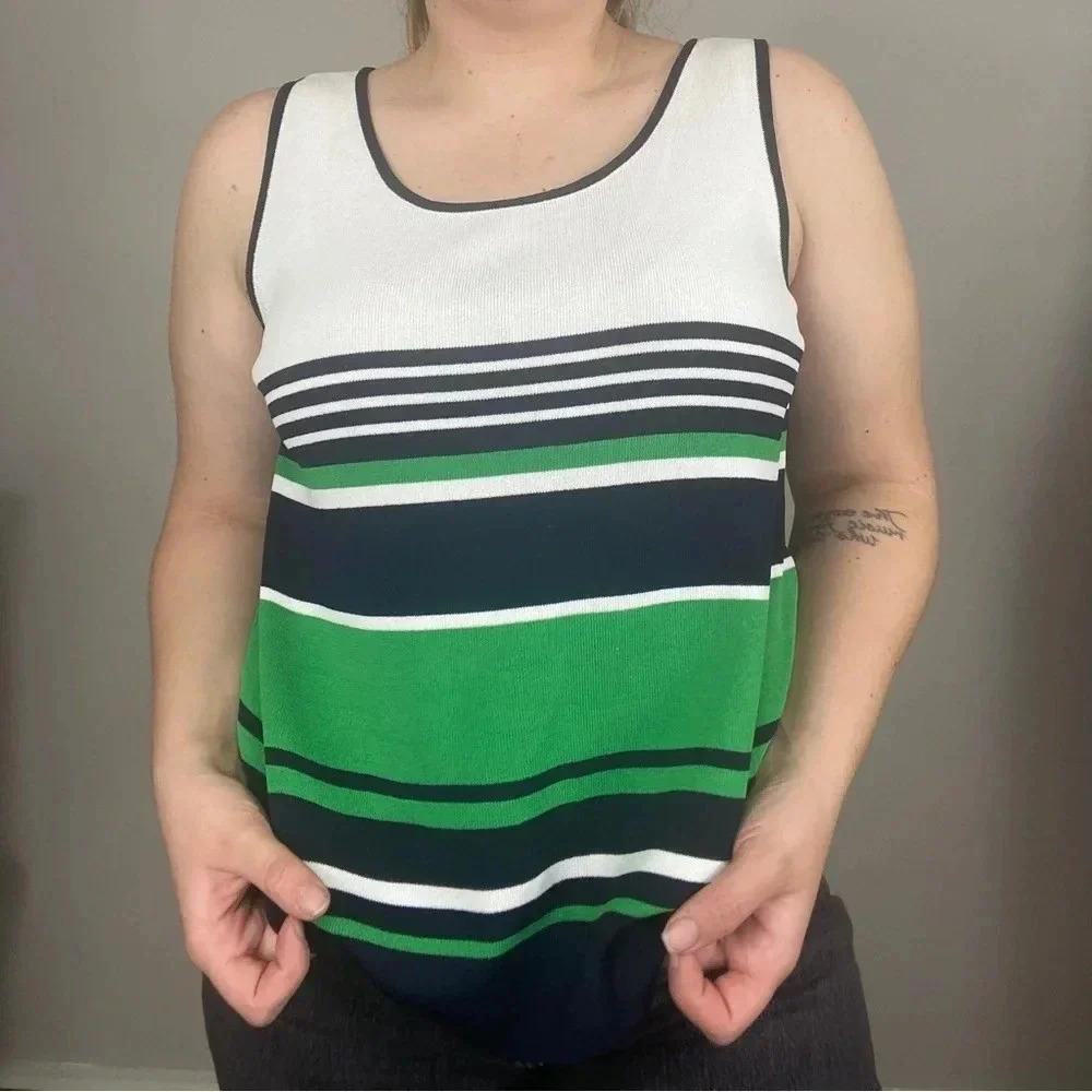 Colette Mordo‎ for Sadimara Knit Tank Top with Stripe Pattern